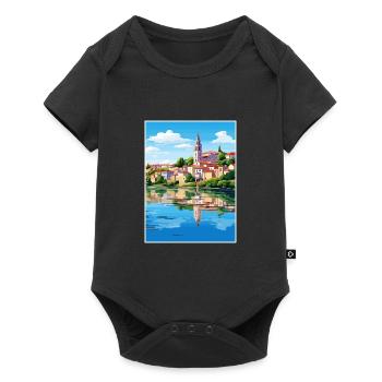 Tomar Portugal Vintage voyage affiche WPA Souvenir - Body à manches courtes Premium Bébé - noir - Devant