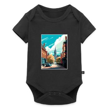 Leeds Angleterre Yorkshire Vintage voyage affiche WPA - Body à manches courtes Premium Bébé - noir - Devant