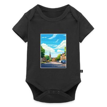 Leighton Buzzard England Vintage Reiseposter WPA - Baby Premium Kurzarmbody - Schwarz - Vorne