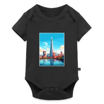 The Shard London England Vintage Travel Poster WPA - Baby Premium short-sleeve bodysuit - black - Front