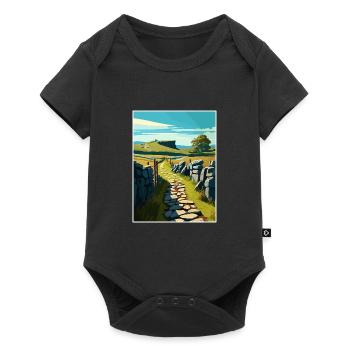 Hadrian S National Trail Vintage Reiseposter WPA - Baby Premium Kurzarmbody - Schwarz - Vorne