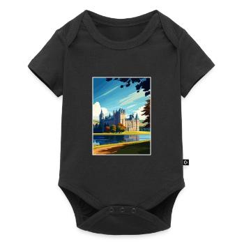 Inveraray Castle Schottland Vintage Reiseposter - Baby Premium Kurzarmbody - Schwarz - Vorne
