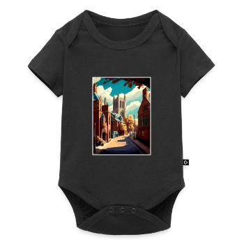 Richmond England Yorkshire Vintage Reiseposter - Baby Premium Kurzarmbody - Schwarz - Vorne