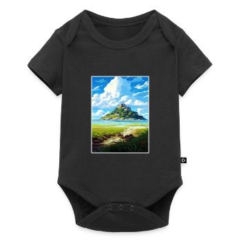 St Michaels Mount Cornwall Affiche de voyage Vintage - Body à manches courtes Premium Bébé - noir - Devant