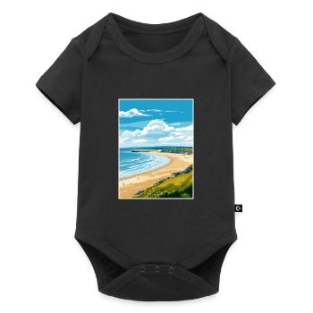 Portstewart Strand Irlande Affiche de voyage Vintage - Body à manches courtes Premium Bébé - noir - Devant