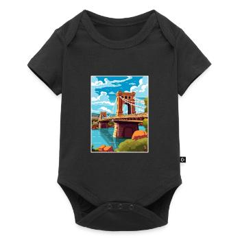 Bristol England Bridge Vintage Travel Poster WPA - Baby Premium short-sleeve bodysuit - black - Front