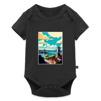 Bristol England Bridge Vintage Travel Poster WPA - Baby Premium short-sleeve bodysuit - black - Front