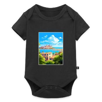 Palma De Mallorca Spain Vintage Travel Poster WPA - Baby Premium short-sleeve bodysuit - black - Front