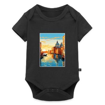 Venise Italie Décoration St Mark S Square Souvenir - Body à manches courtes Premium Bébé - noir - Devant