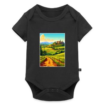 Toscane Italie Décoration Vintage Voyage Affiche WPA - Body à manches courtes Premium Bébé - noir - Devant