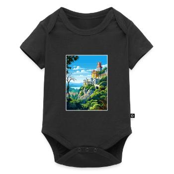 Sintra Portugal Vintage voyage affiche WPA Souvenir - Body à manches courtes Premium Bébé - noir - Devant