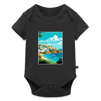 Ibiza Espagne Vintage voyage affiche WPA Souvenir - Body à manches courtes Premium Bébé - noir - Devant