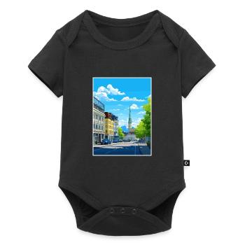 Zurich Switzerland Vintage Travel Poster Souvenir - Baby Premium short-sleeve bodysuit - black - Front