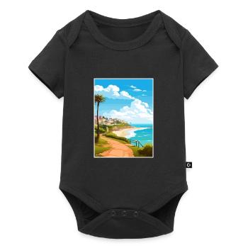 Estoril Portugal Vintage Travel Poster Souvenir - Baby Premium short-sleeve bodysuit - black - Front