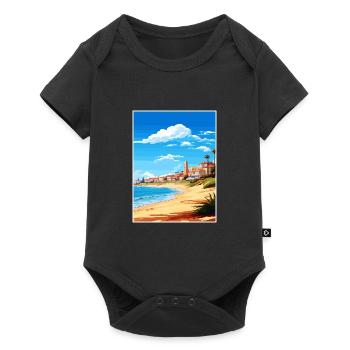 Cascais Portugal Vintage voyage affiche Souvenir - Body à manches courtes Premium Bébé - noir - Devant
