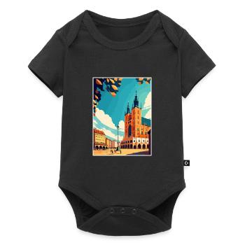 Cracovie Pologne Vintage voyage affiche WPA Souvenir - Body à manches courtes Premium Bébé - noir - Devant