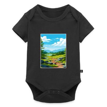 Serra Da Estrela Portugal Affiche de voyage Vintage - Body à manches courtes Premium Bébé - noir - Devant