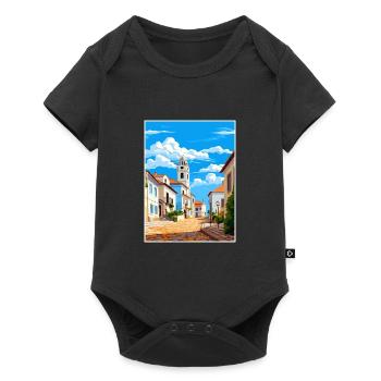 Evora Portugal Vintage Travel Poster WPA Souvenir - Baby Premium short-sleeve bodysuit - black - Front