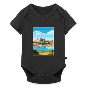Coimbra Portugal Vintage Travel Poster Souvenir - Baby Premium short-sleeve bodysuit - black - Front
