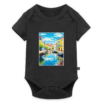 Aveiro Portugal Vintage voyage affiche WPA Souvenir - Body à manches courtes Premium Bébé - noir - Devant