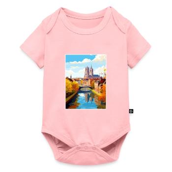 Amiens France Vintage Travel Poster WPA Souvenir - Baby Premium short-sleeve bodysuit - rose - Front
