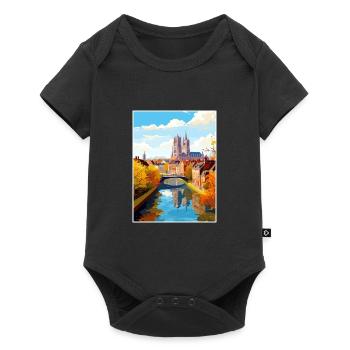 Amiens Frankreich Vintage Reiseposter WPA Souvenir - Baby Premium Kurzarmbody - Schwarz - Vorne