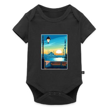 Istanbul Decoration Turkey Vintage Travel Poster - Baby Premium short-sleeve bodysuit - black - Front