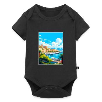 Monaco Vintage Travel Poster WPA Souvenir - Baby Premium short-sleeve bodysuit - black - Front