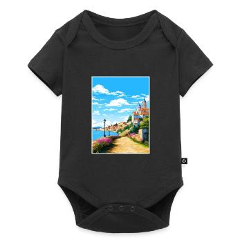 Coimbra Portugal Vintage Travel Poster Souvenir - Baby Premium short-sleeve bodysuit - black - Front