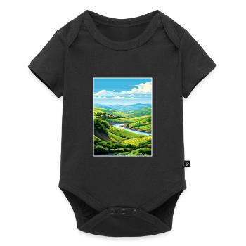 Vallée du Douro Portugal Vintage Travel Poster WPA - Body à manches courtes Premium Bébé - noir - Devant