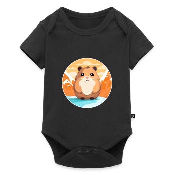 Hamster Aquarelle Dessin Animé Kawaii Animaux De Compagnie Animal Couleur - Body à manches courtes Premium Bébé - noir - Devant