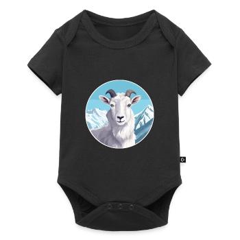 Goat Watercolor Cartoon Kawaii Pet Animal Colorful - Baby Premium short-sleeve bodysuit - black - Front