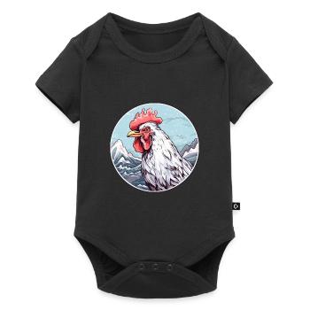 Rooster Watercolor Cartoon Kawaii Pet Animal Color - Baby Premium short-sleeve bodysuit - black - Front