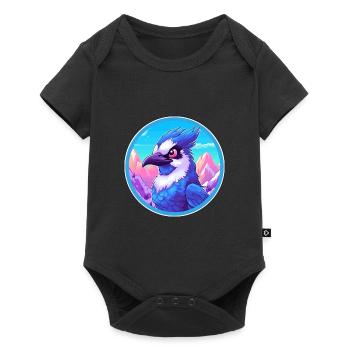 Blue Jay Watercolor Cartoon Kawaii Pet Animal Colo - Baby Premium short-sleeve bodysuit - black - Front