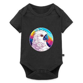 Cacatoès aquarelle dessin animé kawaii animal de compagnie animal Colo - Body à manches courtes Premium Bébé - noir - Devant