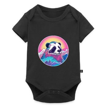 Blaireau Aquarelle Dessin Animé Kawaii Animal De Compagnie Colorf - Body à manches courtes Premium Bébé - noir - Devant