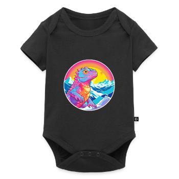 Chameleon Watercolor Cartoon Kawaii Pet Animal Col - Baby Premium short-sleeve bodysuit - black - Front