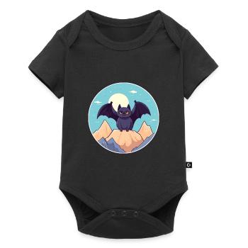 Chauve-souris Aquarelle Dessin Animé Kawaii Animal De Compagnie Animal Coloré - Body à manches courtes Premium Bébé - noir - Devant
