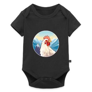 Chicken Watercolor Cartoon Kawaii Pet Animal Color - Baby Premium short-sleeve bodysuit - black - Front