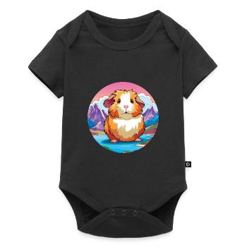 Cochon d’Inde aquarelle dessin animé Kawaii Pet Animal Co - Body à manches courtes Premium Bébé - noir - Devant