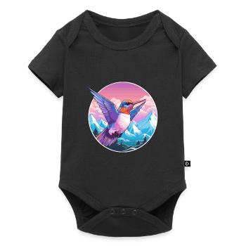 Colibri Aquarelle Dessin Animé Kawaii Animal De Compagnie C - Body à manches courtes Premium Bébé - noir - Devant