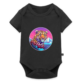 Leopard Watercolor Cartoon Kawaii Pet Animal Color - Baby Premium short-sleeve bodysuit - black - Front