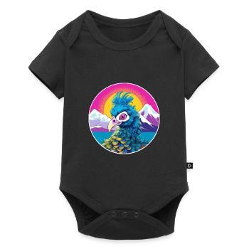 Paon Aquarelle Dessin Animé Kawaii Animal De Compagnie Animal Couleur - Body à manches courtes Premium Bébé - noir - Devant