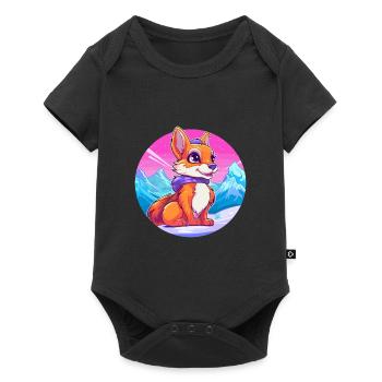Squirrel Watercolor Cartoon Kawaii Pet Animal Colo - Baby Premium short-sleeve bodysuit - black - Front