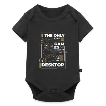 PC Online Keyboard Graphics - Baby Premium short-sleeve bodysuit - black - Front