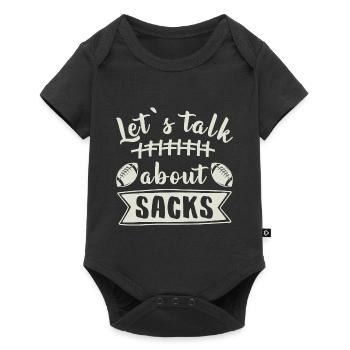 Let`s Talk About Sacks Lustiger Football Spruch - Baby Premium Kurzarmbody - Schwarz - Vorne