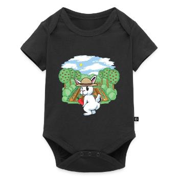 gardener, horticulture, harvest, vegetable, rabbit, rodent, gardener - Baby Premium short-sleeve bodysuit - black - Front