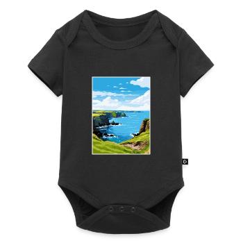 Mullion Cove Cornwall Vintage Reiseposter WPA - Baby Premium Kurzarmbody - Schwarz - Vorne