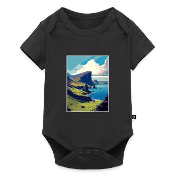 Île de Skye Ecosse Vintage voyage affiche WPA - Body à manches courtes Premium Bébé - noir - Devant