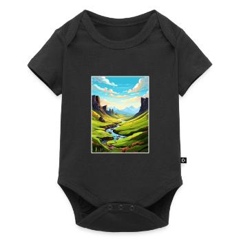 Île de Skye Ecosse Vintage voyage affiche WPA - Body à manches courtes Premium Bébé - noir - Devant